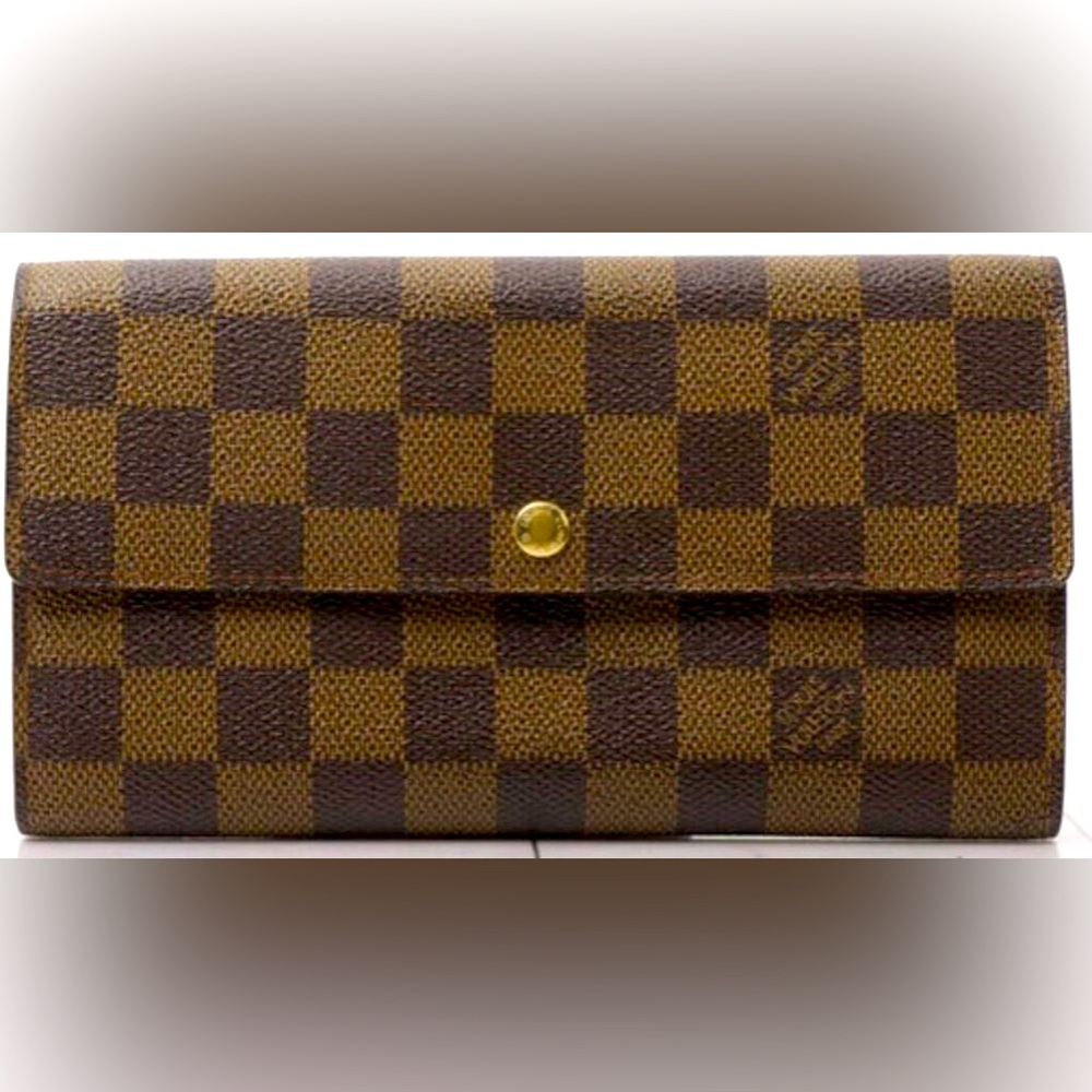 LOUIS VUITTON BROWN DAMIER CANVAS LONG WALLET